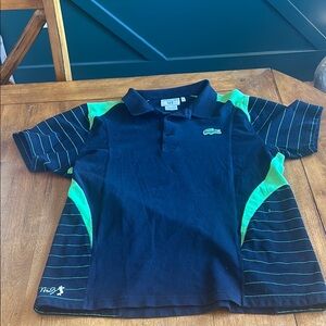 Lacoste Polo Golf Shirt - Black and Green Size 6